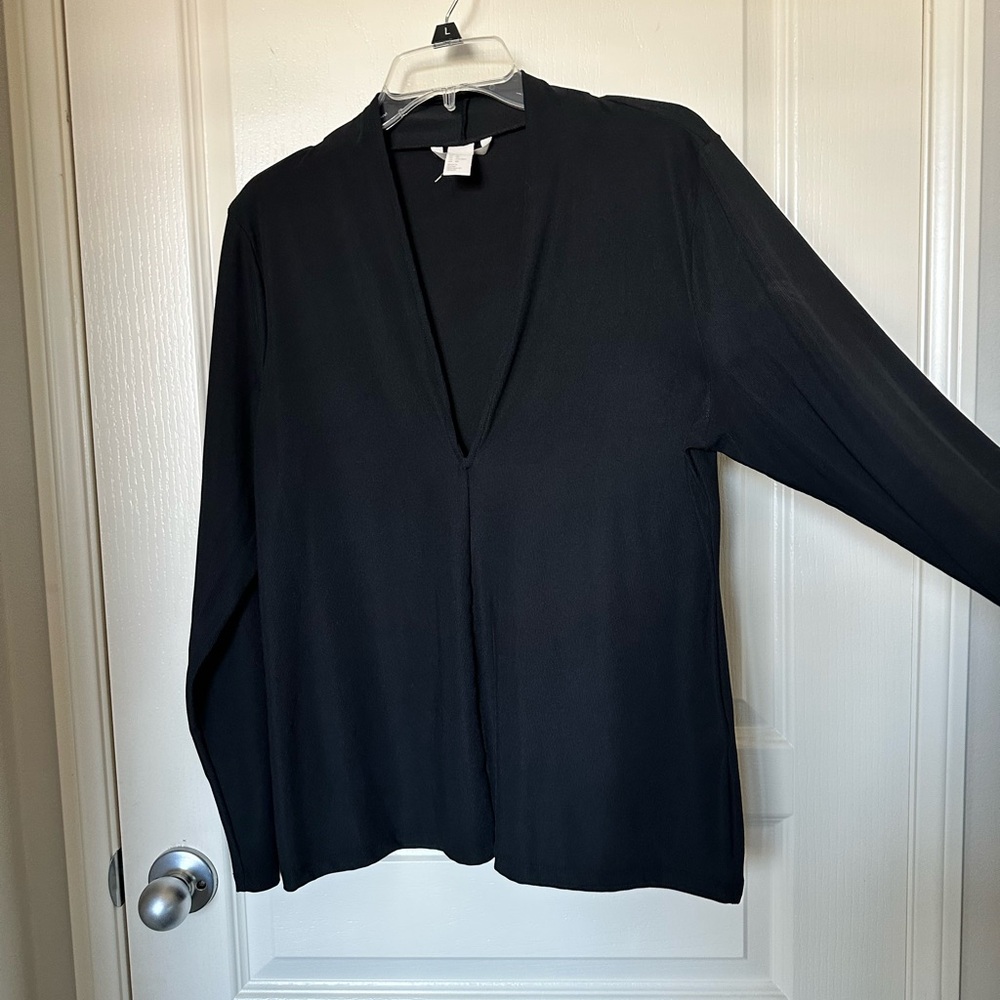 Black low cut blouse